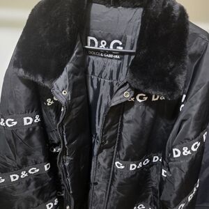 Dolce & Gabbana Black Fur Collar Jacket